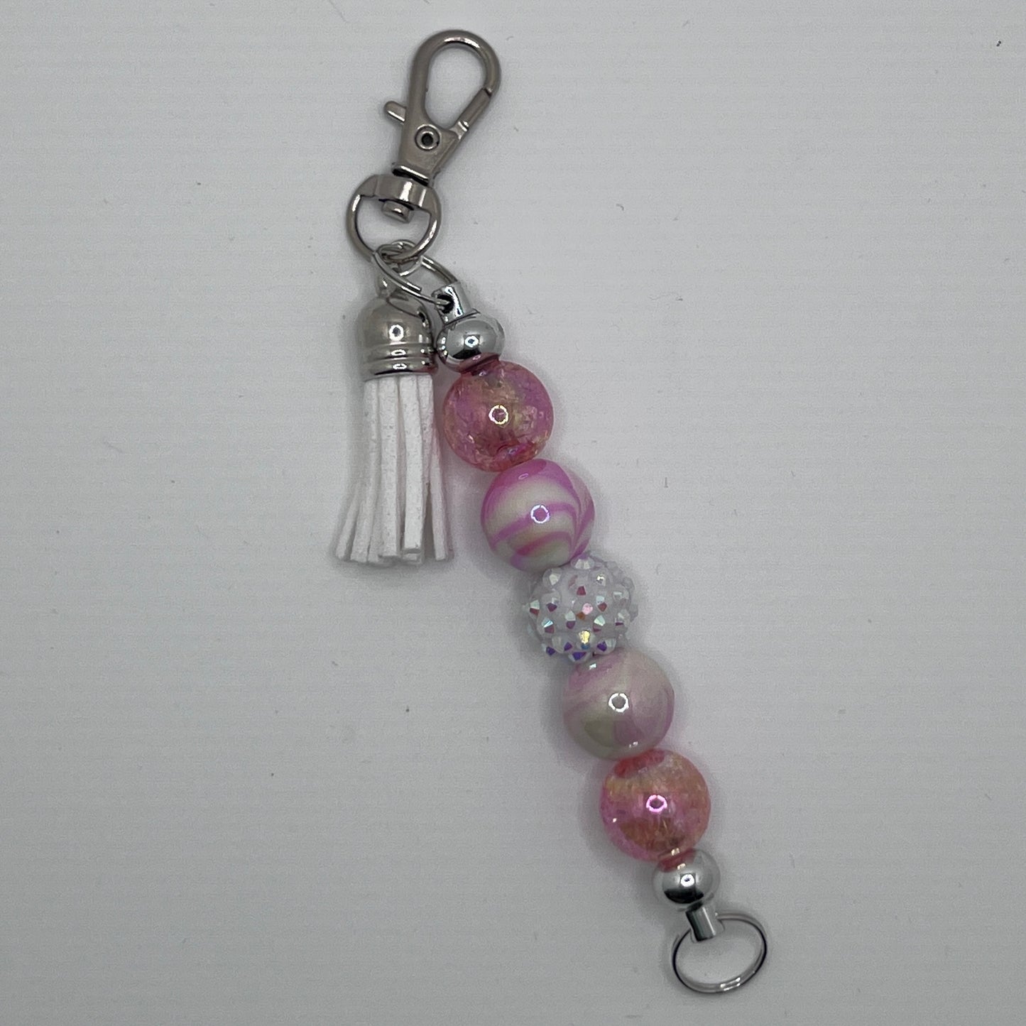 Keychain -  Pink & White Stick 2
